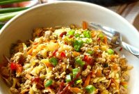 Skillet Egg Roll Bowls with Ground Pork and Veggies