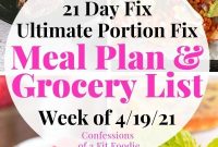 21-Day Fix & WW Meal Plan with Grocery List — Week of April 19, 2021