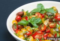Heirloom Tomato Salad with Burrata and Basil Vinaigrette