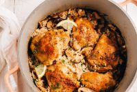 Lemon Chicken and Mushroom Rice Bake: One-Pan Oven Recipe