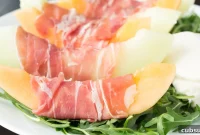 Prosciutto, Melon & Burrata Salad with Balsamic Glaze
