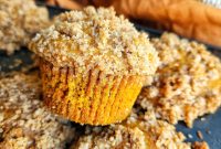 Moist Pumpkin Crumb Muffins with Cinnamon Streusel