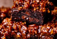 Decadent Pecan Pie Brownies with Gooey Caramel Swirls