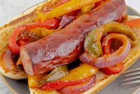 Sheet Pan Polish Sausage Sandwiches with Peppers & Onions