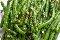Crispy Pan-Fried Green Beans with Garlic and Lemon Zest