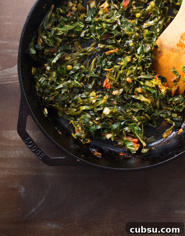Southern Vegan Collard Greens with Cornmeal Biscuit | www.sweetpotatosoul.com