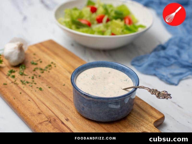 Creamy dressing is mayonnaise-based.