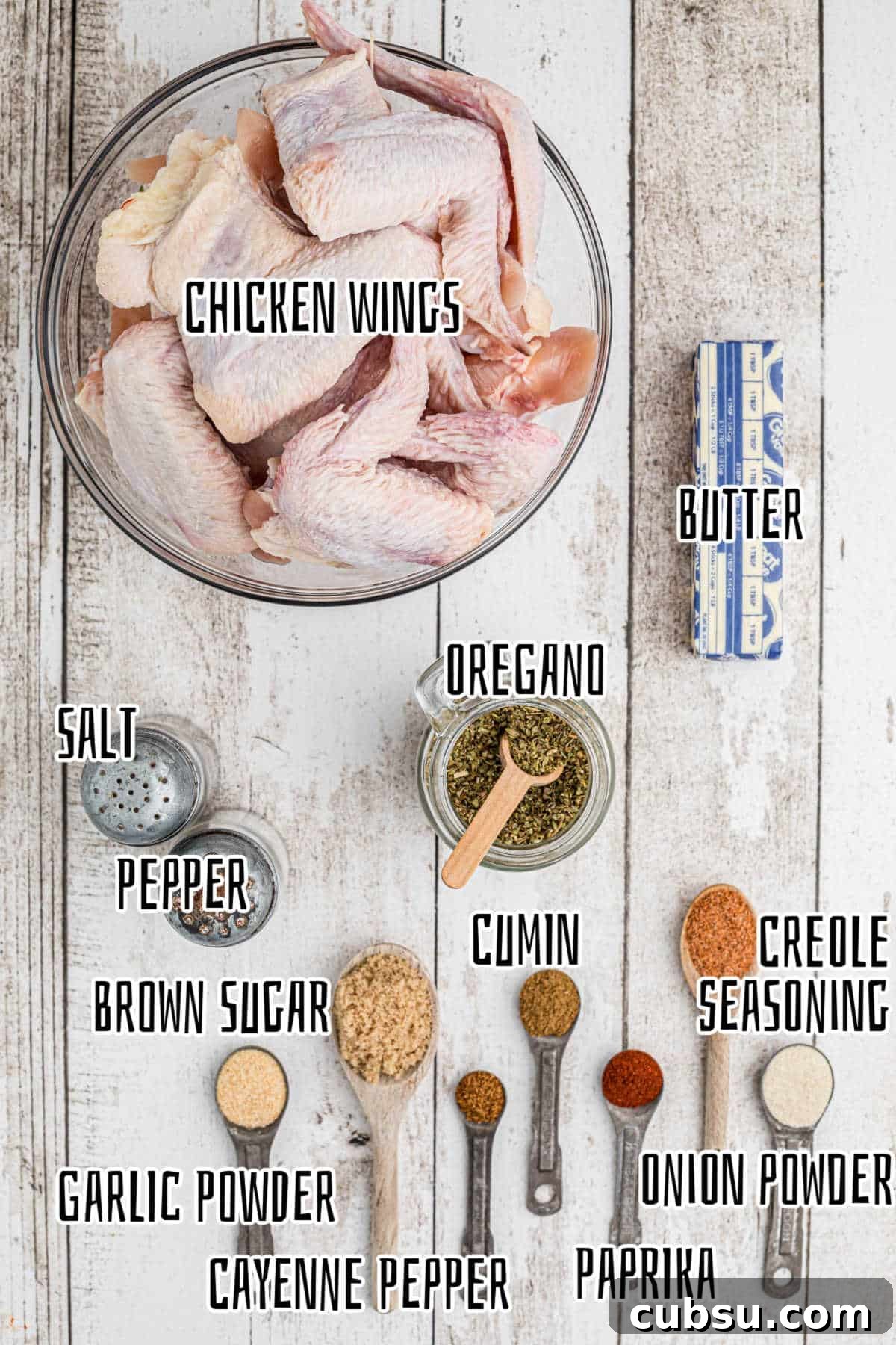 Ingredients needed to make Wingstop Louisiana Rub for Chicken Wings.