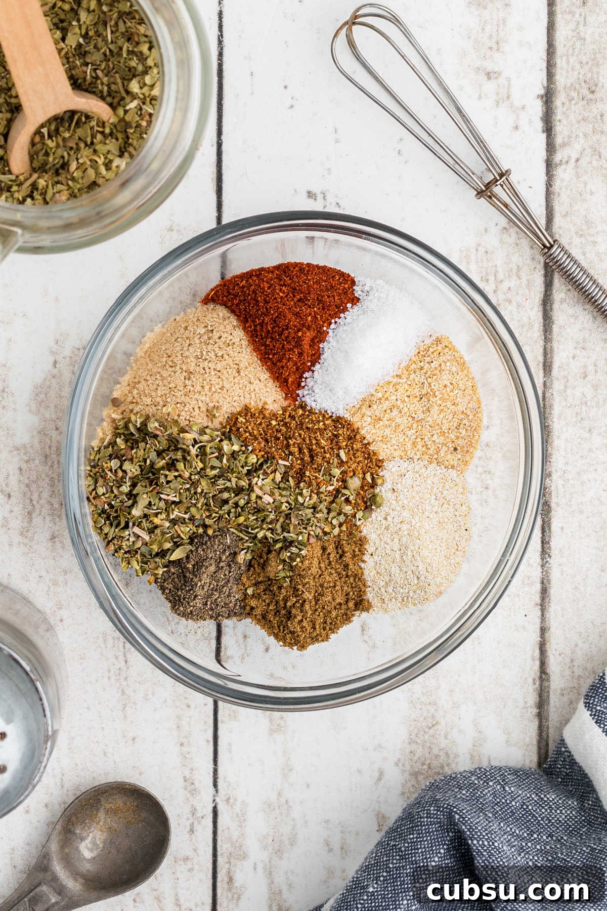 Spices in a bowl, ready to make some wingstop Louisiana Rub recipe.