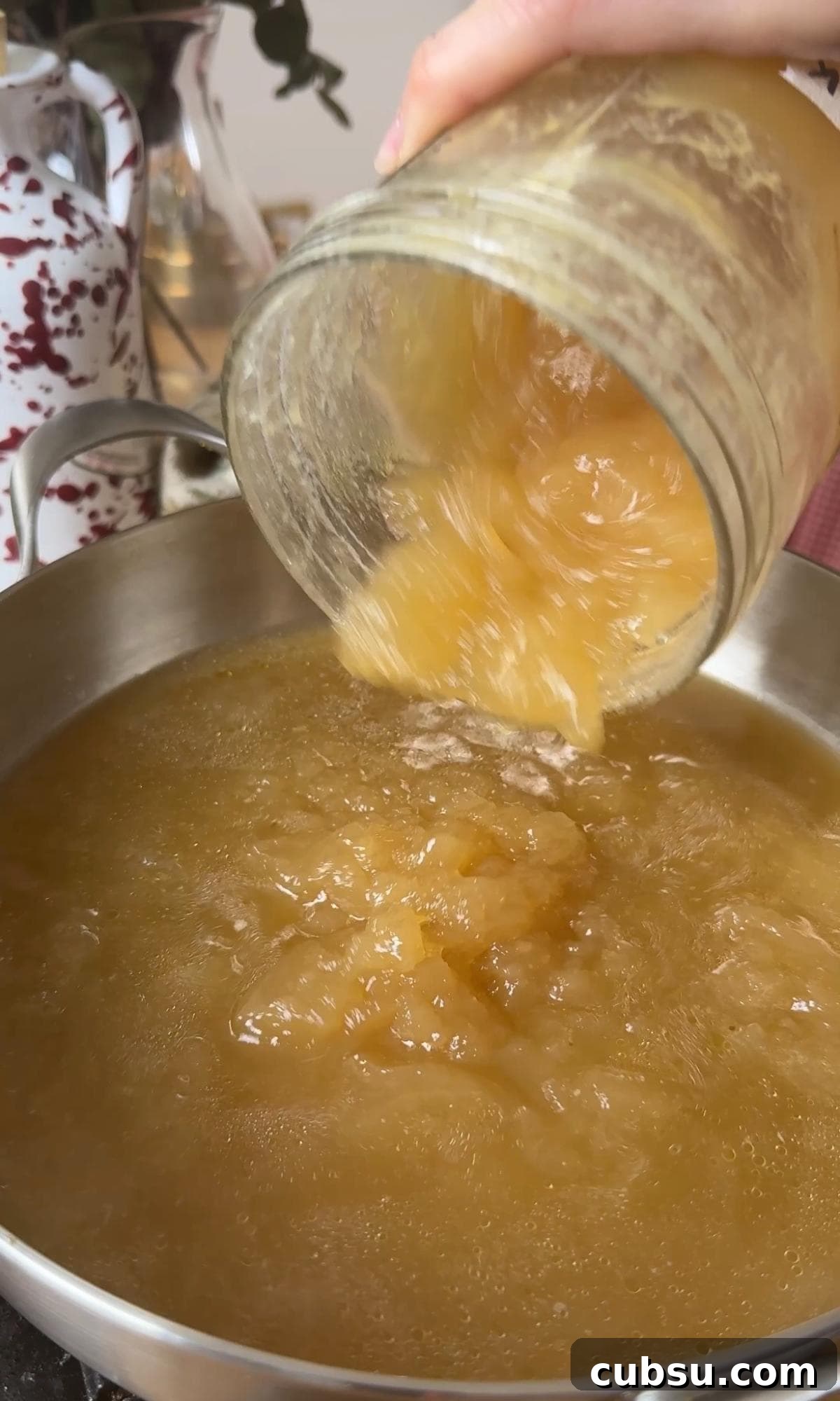 Creamy Pastina Recipe: Quick Comfort Pasta in 20 Minutes 4 adding chicken stock to pan.