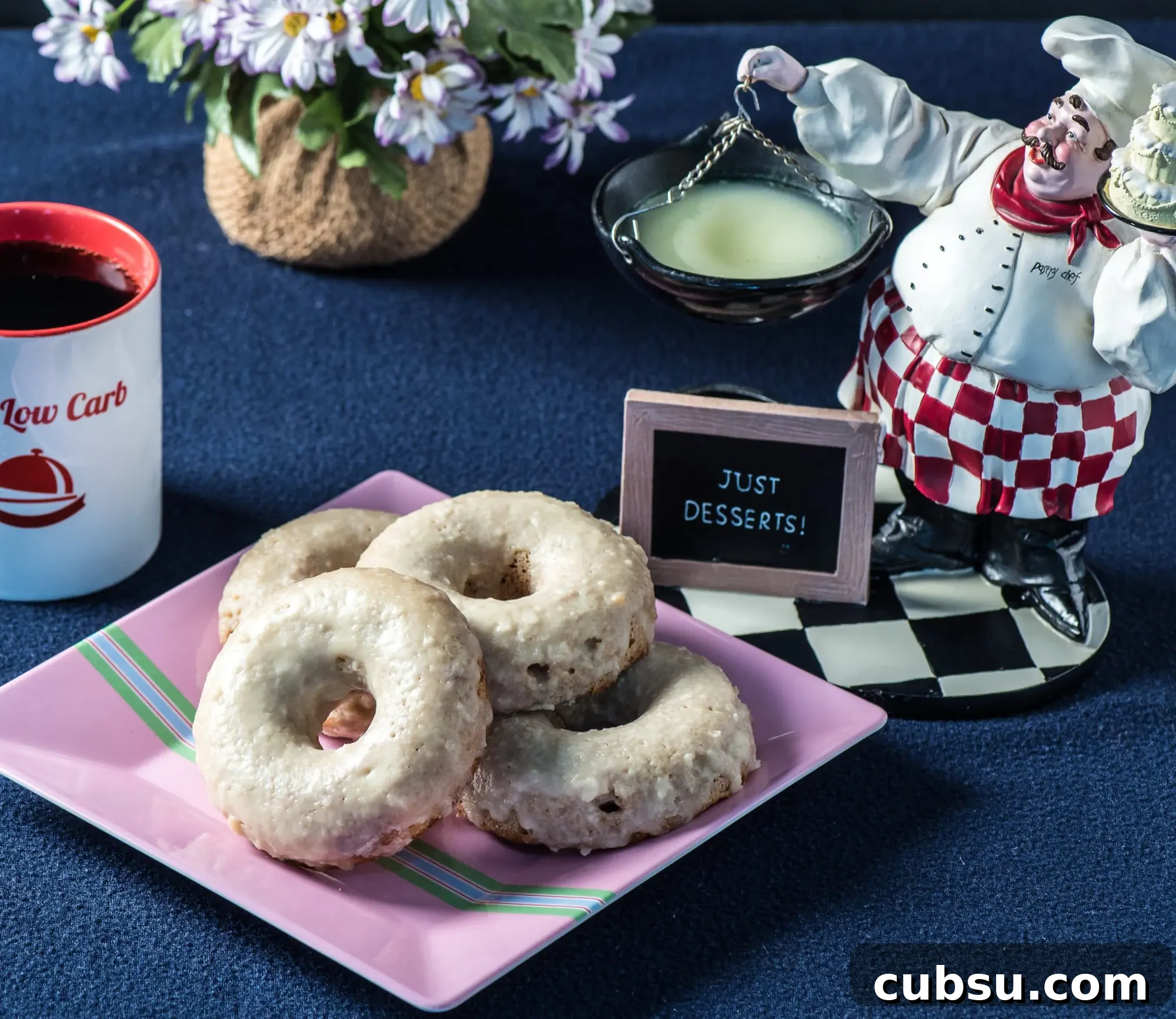 Low-Carb Maple Glazed Donuts Recipe for Keto-Friendly Treats 10 Donuts from the side