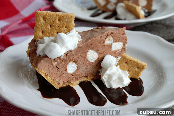 S'mores lovers can't get enough of this cool, creamy Frozen S'mores Pudding Pie! No fire, no bake and SO easy!
