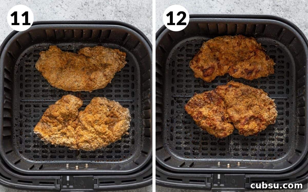 golden brown steaks in air fryer