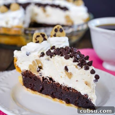 Cookie Dough Cheesecake Brownie Pie