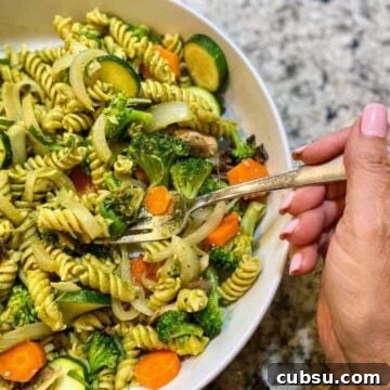 Vegan Pesto Pasta Recipe with Creamy Cashew Sauce 10 img 11178 12