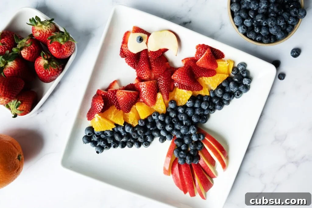 parrot fruit art tray