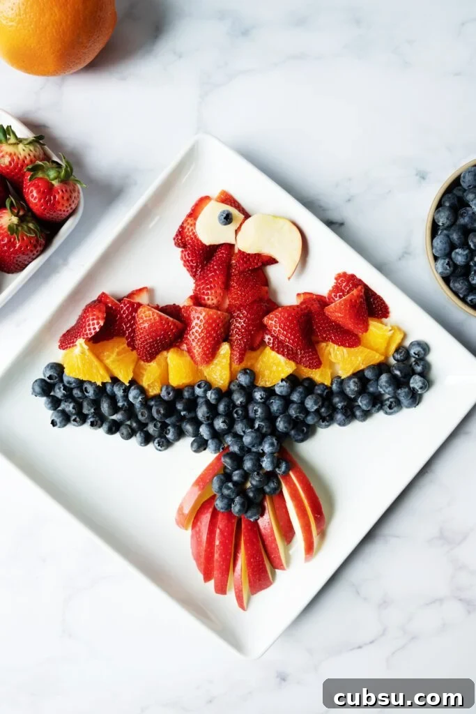 parrot fruit art tray
