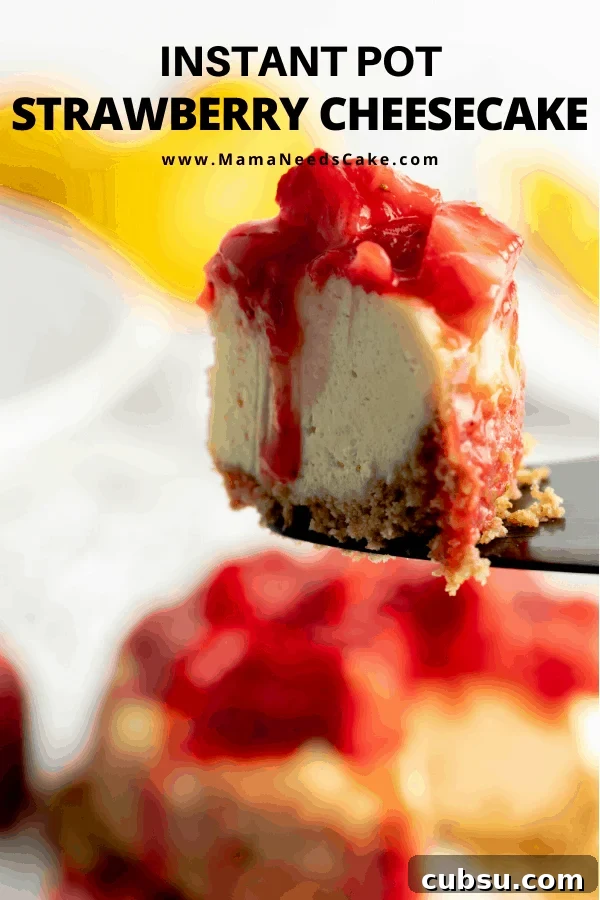 Instant Pot Strawberry Cheesecake Recipe — Creamy One-Pot Dessert 12 Instant Pot Strawberry Cheesecake is creamy, dense, and absolutely delicious. Easy to make in the Instant Pot and can be made into mini cheesecakes!