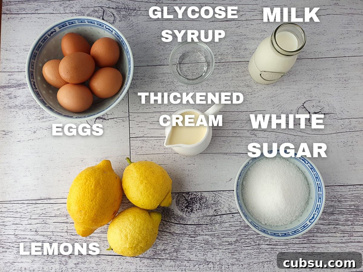 Creamy Lemon Ice Cream Recipe: Bright, Tangy Homemade Treat 4 Ingredients as per main body of text.