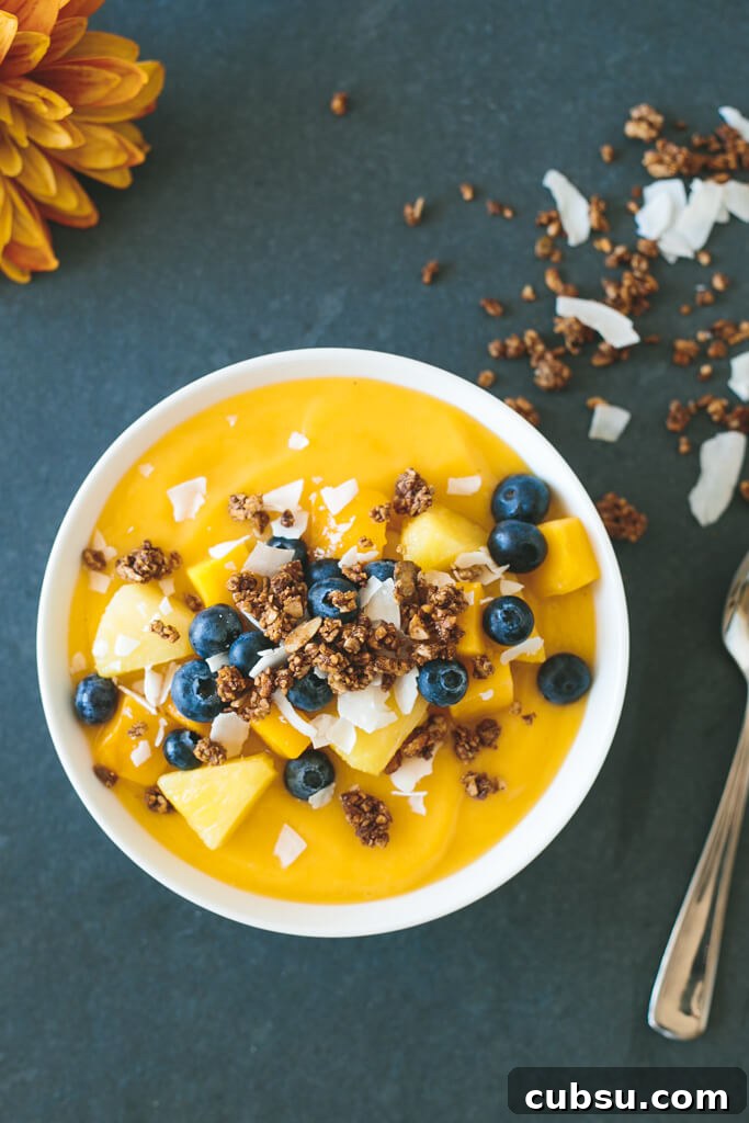 5 Smoothie Bowl Recipes You'll Want to Make Again and Again 4 (gluten-free) Mango Smoothie Bowl. The perfect summer smoothie bowl, filled with mangoes, pineapple, blueberries and gluten-free granola.