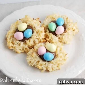 Easter recipe-macaroon nests with nutella