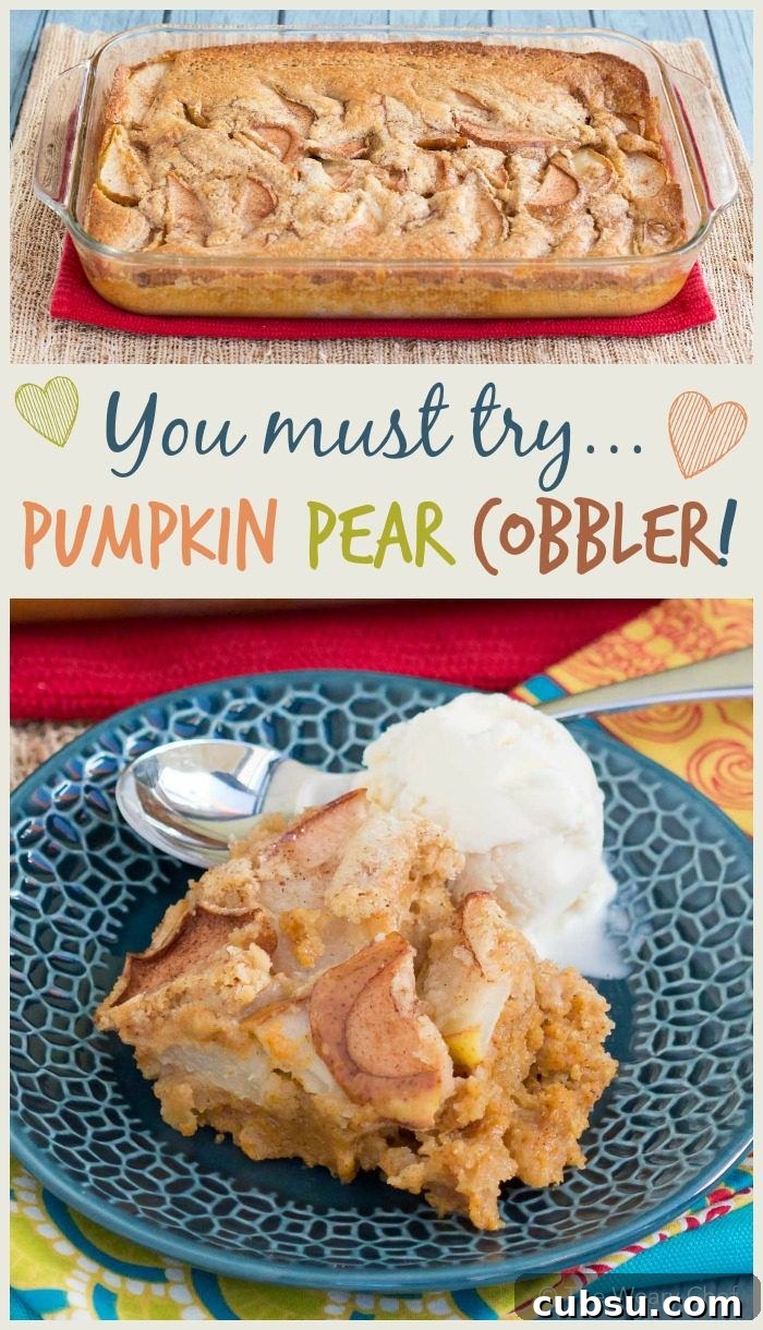 Autumn Pumpkin and Pear Cobbler Recipe for Cozy Desserts 6 All the best of pumpkin pie and pear cobbler baked into one tasty dessert!