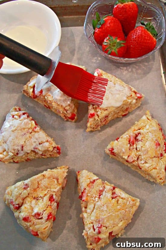 Flaky Strawberry Scones Recipe for Homemade Brunch 6 Strawberry Scones are perfect for breakfast, brunch, dessert, or just a snack in between.