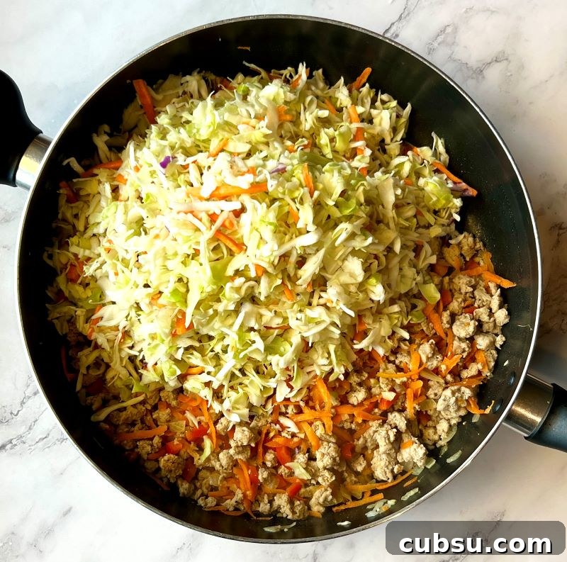 Skillet Egg Roll Bowls with Ground Pork and Veggies 5 img 13343 4