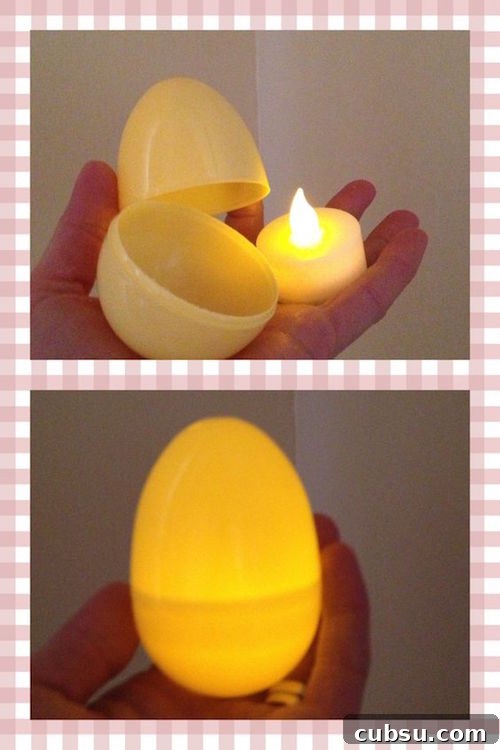 Creative Easter Decorating Ideas for a Stylish Holiday 11 Make plastic glowing Easter eggs with flameless tea lights - so smart!