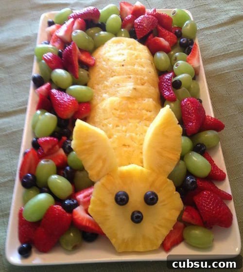 Creative Easter Decorating Ideas for a Stylish Holiday 17 Pineapple Easter fruit tray. Easy enough! Healthy too -