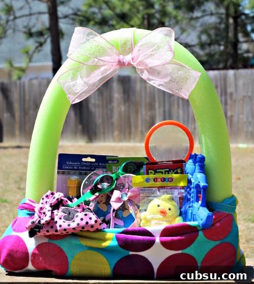 Creative Easter Decorating Ideas for a Stylish Holiday 4 Pool noodle +beach towel = Easter basket! What a smart idea!