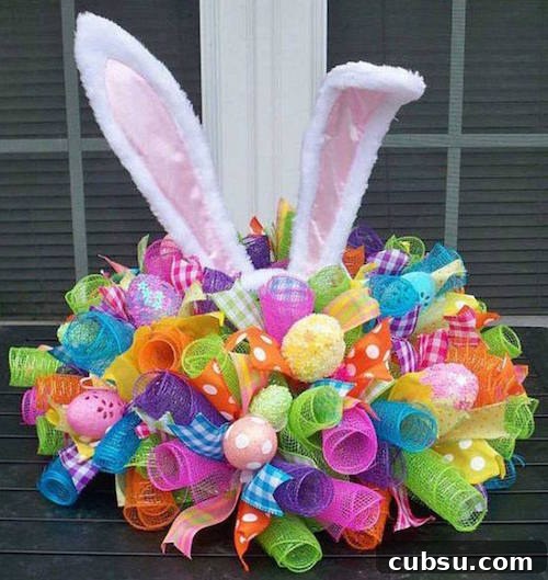 Creative Easter Decorating Ideas for a Stylish Holiday 6 Awww... how sweet! Click the picture to have one made or use this picture as an inspiration to make your own bunny ear wreath (or centerpiece)
