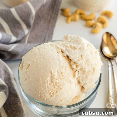 super creamy scoops of dairy free vanilla ice cream