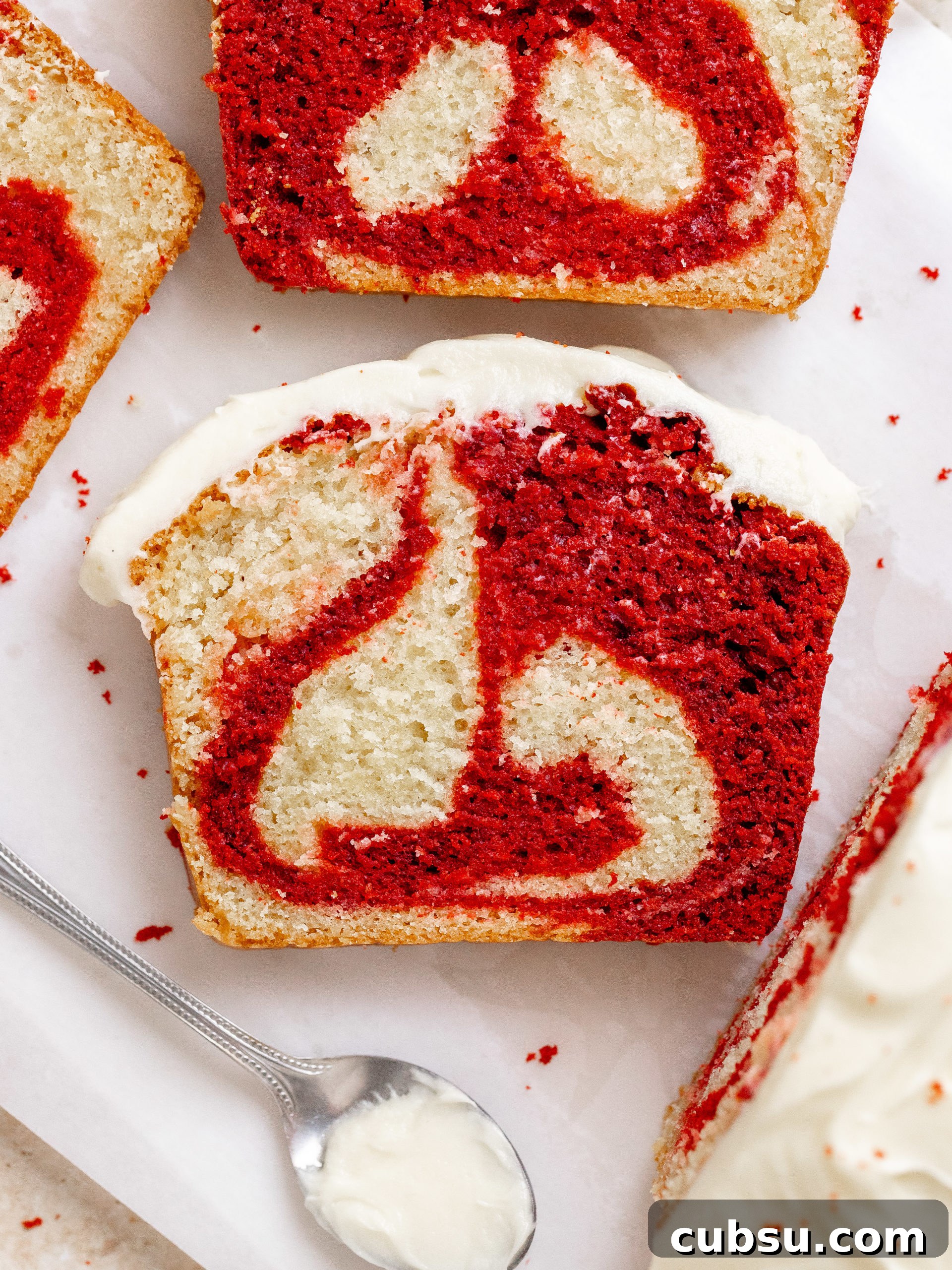Moist Red Velvet Loaf Cake Recipe with Cream Cheese Glaze 2 Red velvet loaf cake whole