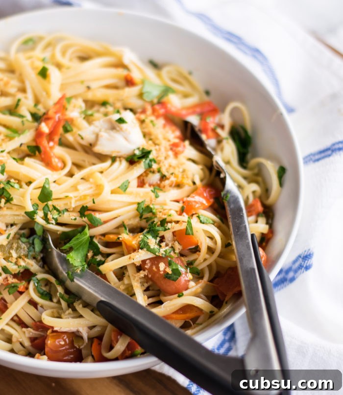Linguine with Pickled Peppers and Crab