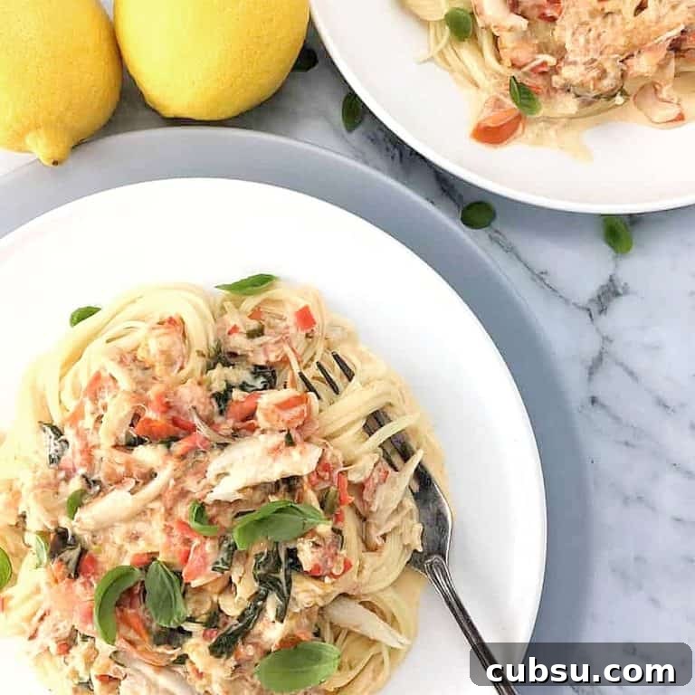 Creamy Crab Pasta with Chili and Basil