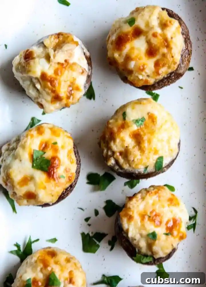 Air Fryer Stuffed Mushrooms