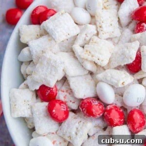 White Chocolate Peppermint Muddy Buddies