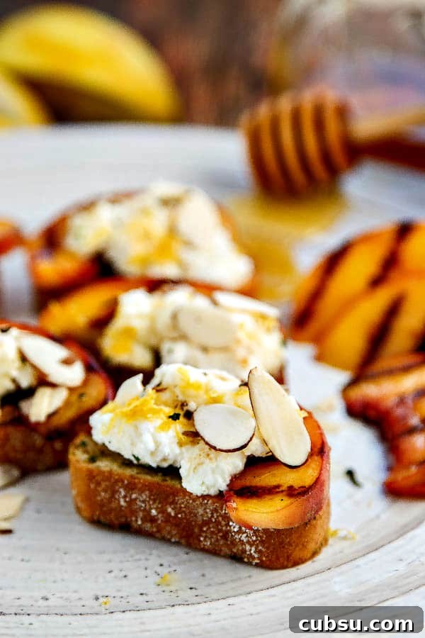 Peach Bruschetta with Lemon Ricotta and Honey 2 Bruschetta with Peaches, Lemon Ricotta and Honey - it will be your favorite bruschetta recipe!