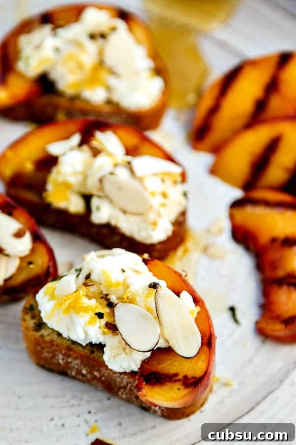 Peach Bruschetta with Lemon Ricotta and Honey 4 Bruschetta with Peaches, Lemon Ricotta and Honey - it will be your favorite bruschetta recipe!