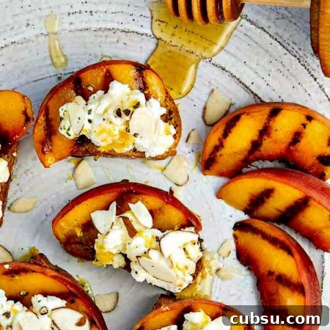 Bruschetta with Peaches, Lemon Ricotta and Honey - it will be your favorite bruschetta recipe!