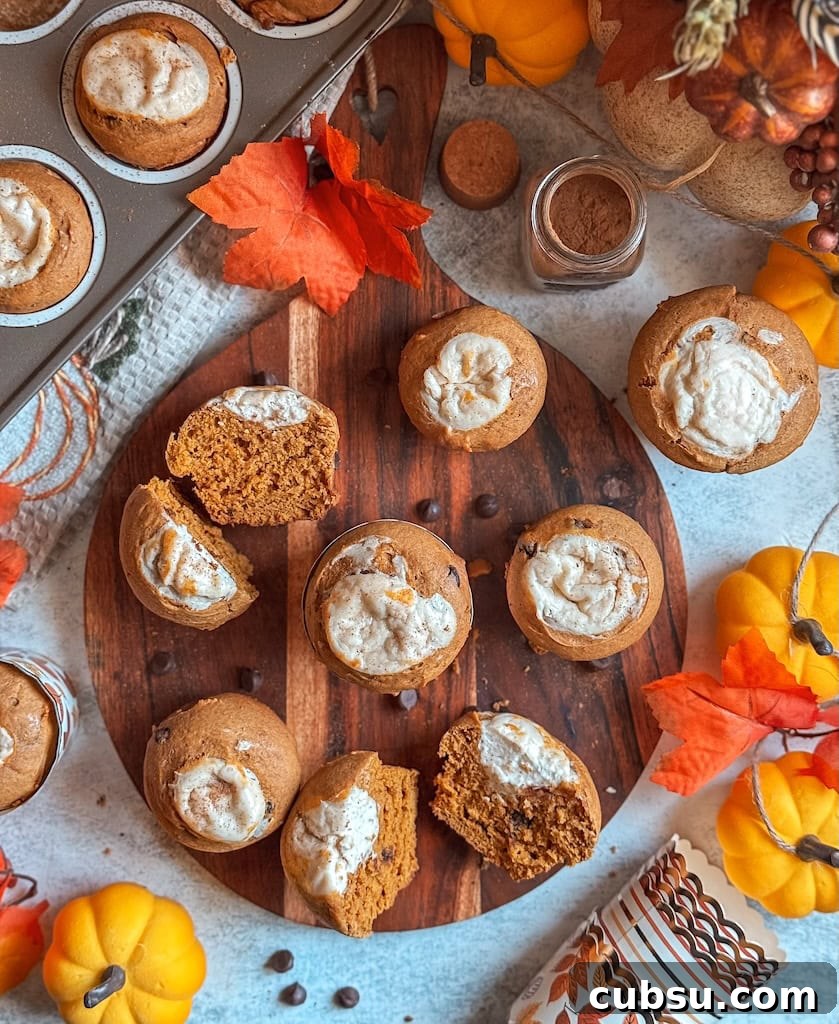 Pumpkin Cream Cheese Muffins with Chocolate Chips Recipe 4 Pumpkin Cream Cheese Muffins with Chocolate Chips