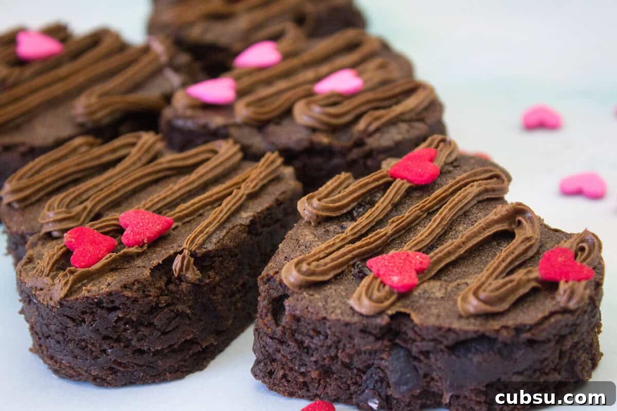Cherry Chocolate Valentine Heart Brownies