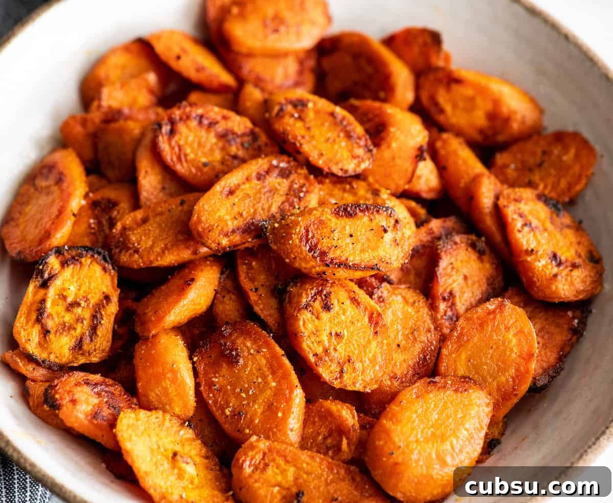 photo of roasted carrots in a serving bowl