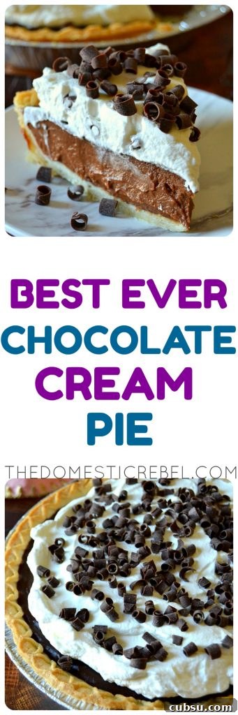 Best Ever Chocolate Cream Pie photo collage