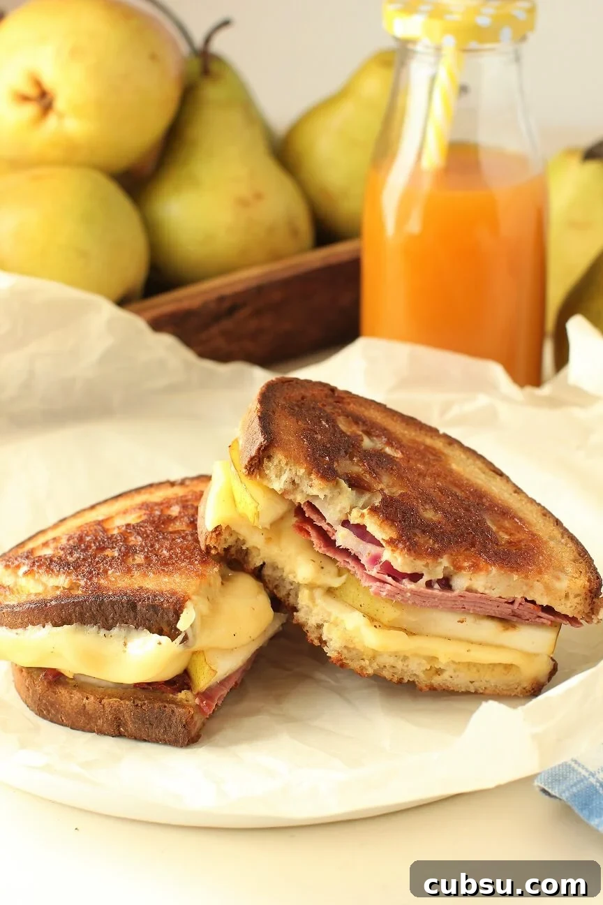 Pastrami and Pear Grilled Cheese Sandwich Recipe 5 the ultimate grilled cheese with pastrami and fresh pear