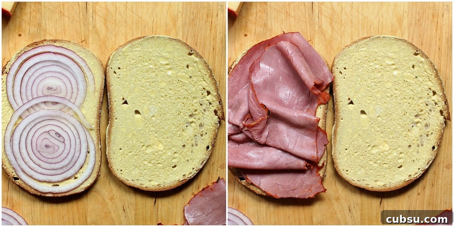 Pastrami and Pear Grilled Cheese Sandwich Recipe 8 how to make a grilled cheese sandwich, steps 3 & 4