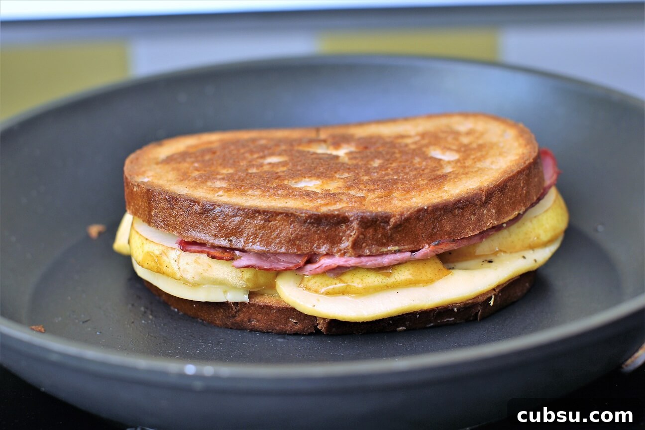 Pastrami and Pear Grilled Cheese Sandwich Recipe 10 how to make a grilled cheese sandwich, step 8