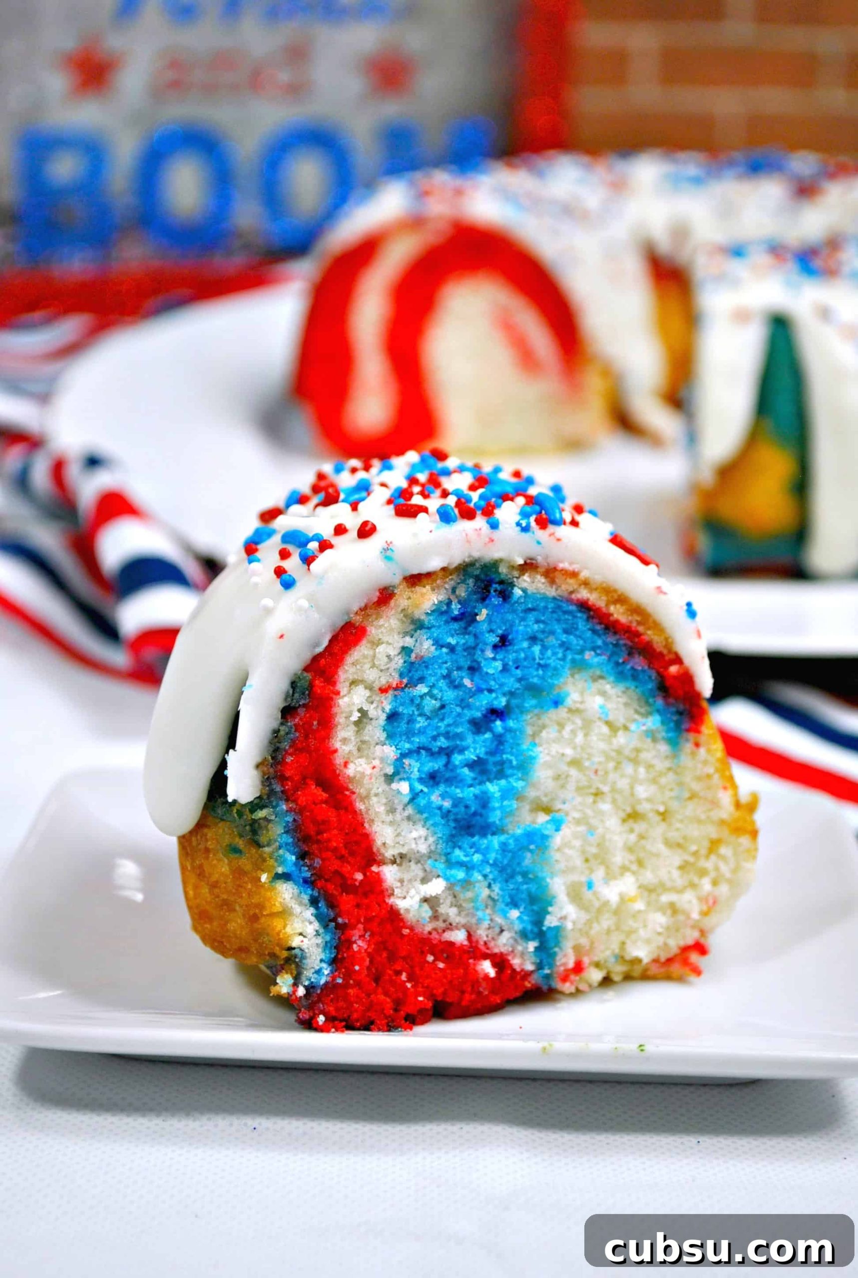 Patriotic Layer Cake: Red, White & Blue Dessert Recipe 3 red white and blue cake