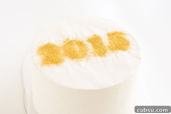 New Years Eve Sprinkle Cake - free template UPDATED for 2019! | by Carrie Sellman for TheCakeBlog.com